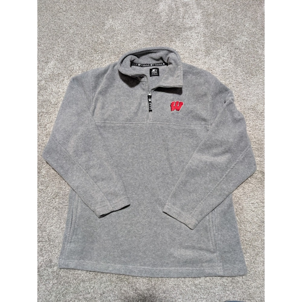 Starter Wisconsin Badgers‎ Fleece Pullover Sweatshirt Women's Size Medium Gray